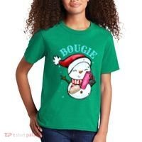 Bougie Snowman Holding A Tumbler Kids T-Shirt thumb 2