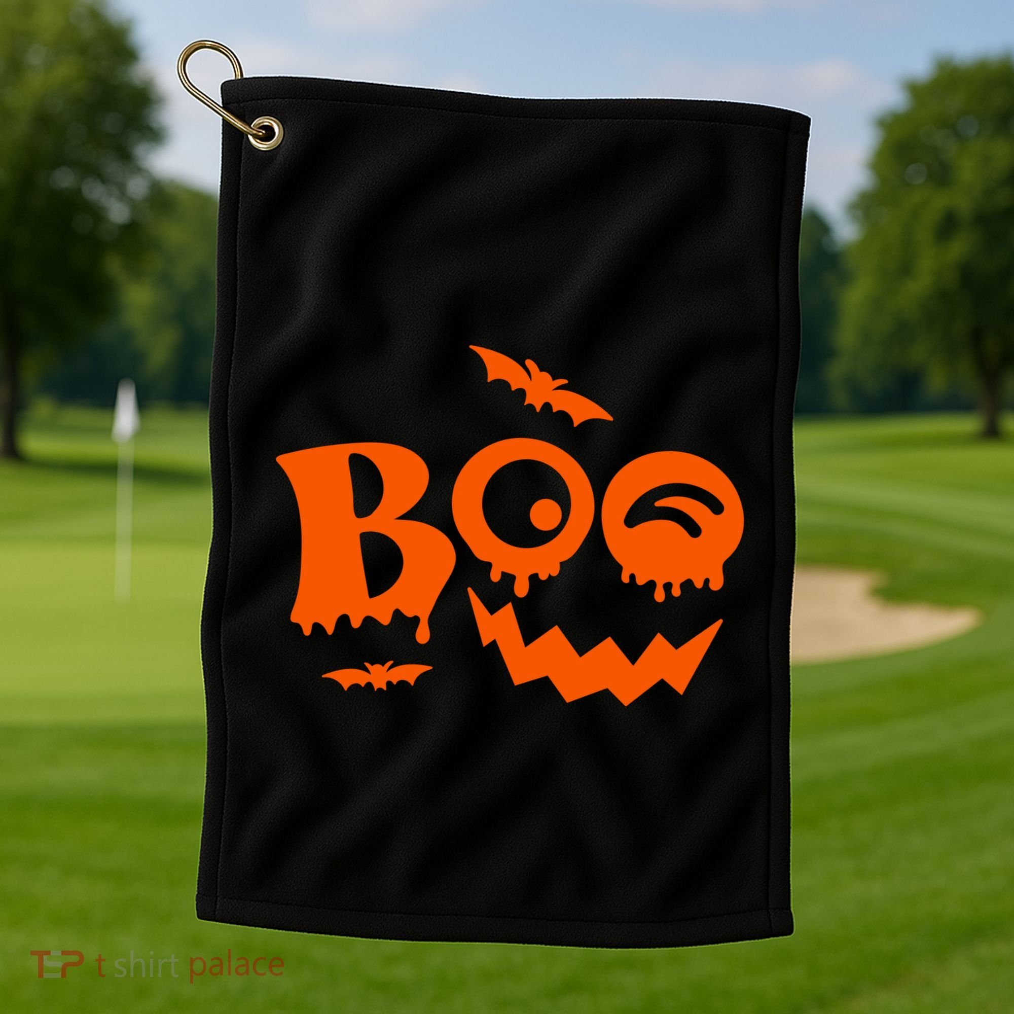 Boo Spooky Halloween Festive Golf Towel