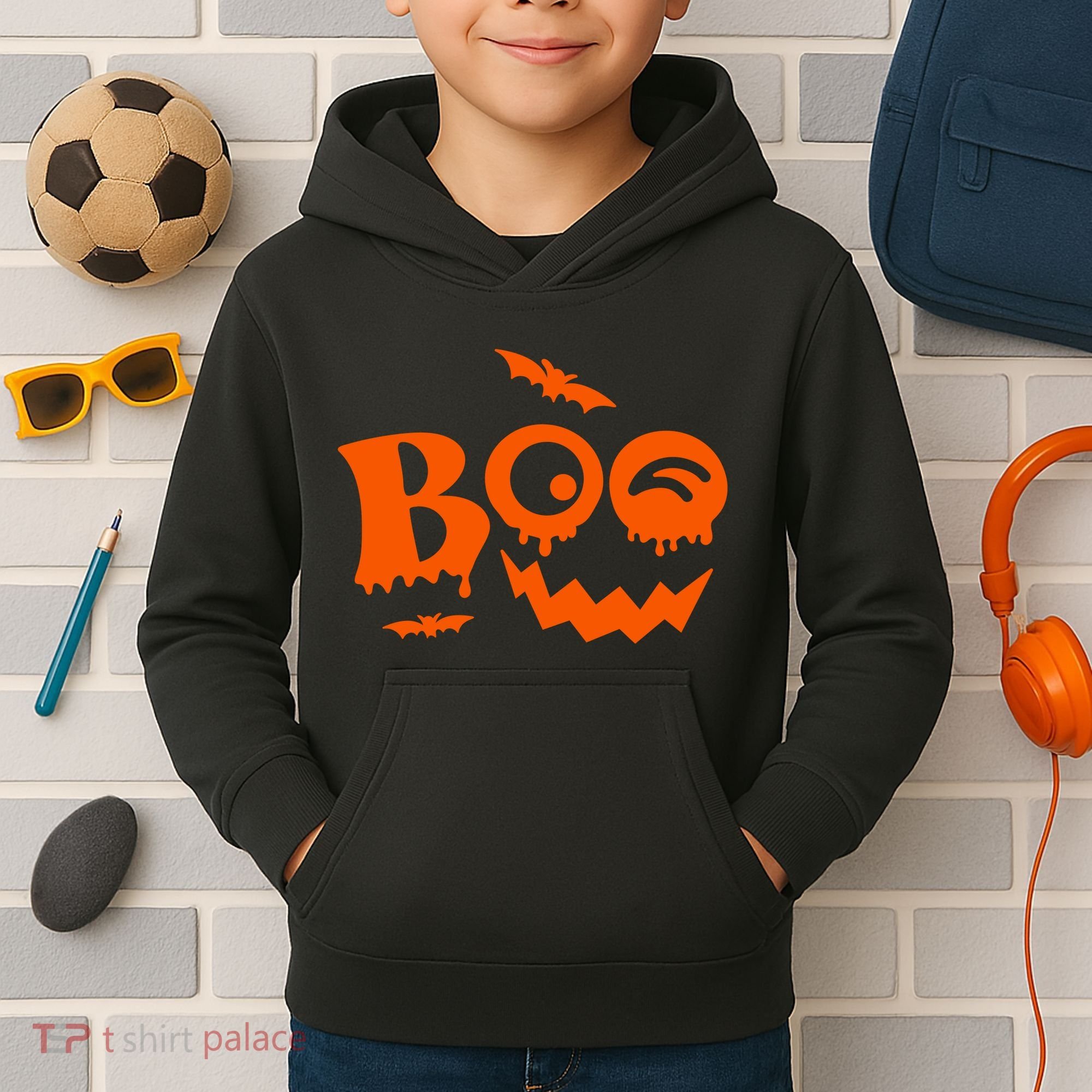 Boo Spooky Halloween Festive Kids Hoodie