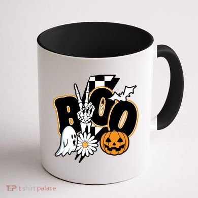 Boo Spooky Halloween Cute Coffee Mug back