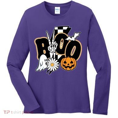 Boo Spooky Halloween Cute Women's Long Sleeve Shirt