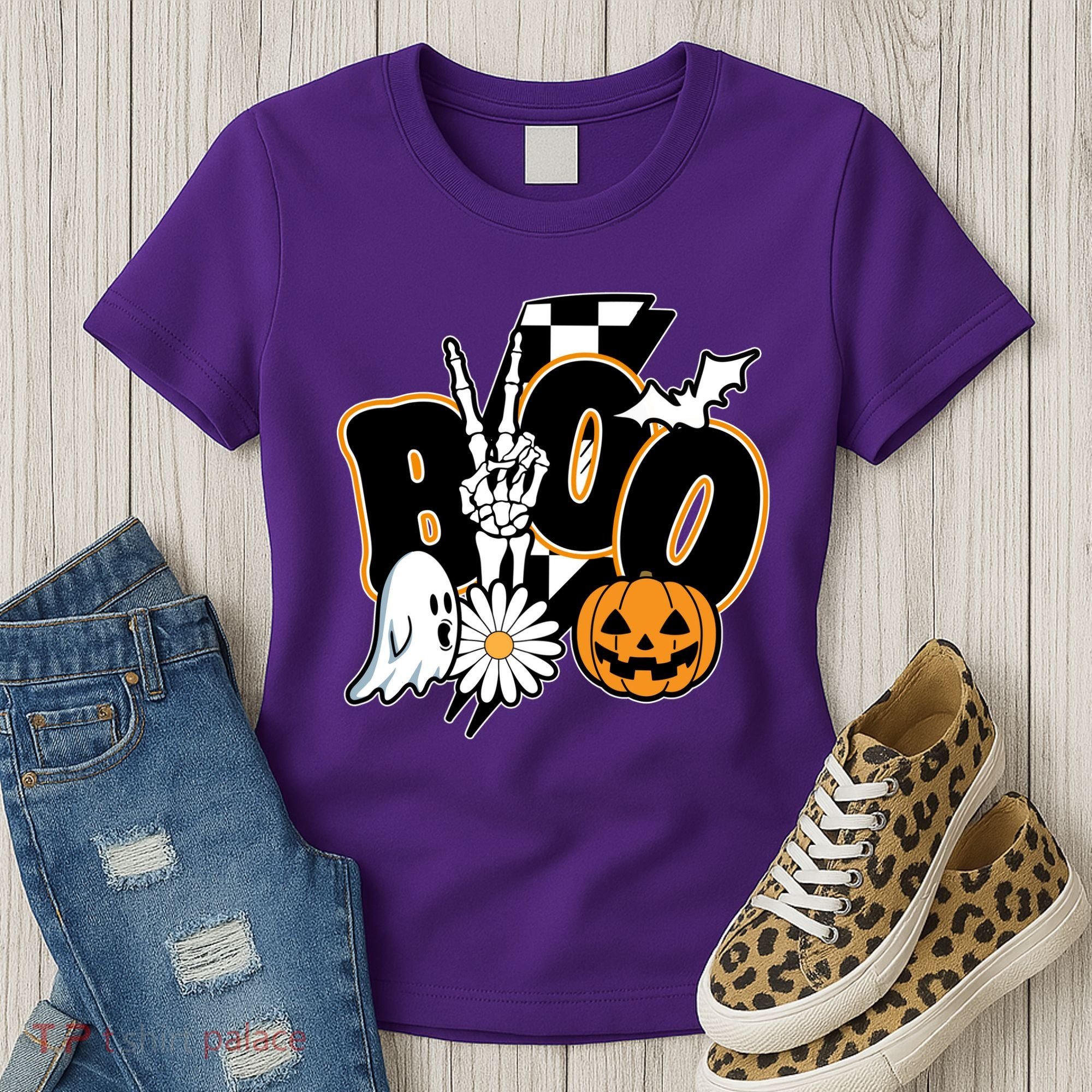 Boo Spooky Halloween Cute Women's T-Shirt