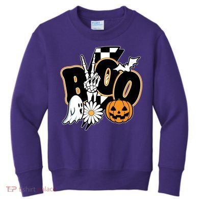 Boo Spooky Halloween Cute Kids Sweatshirt
