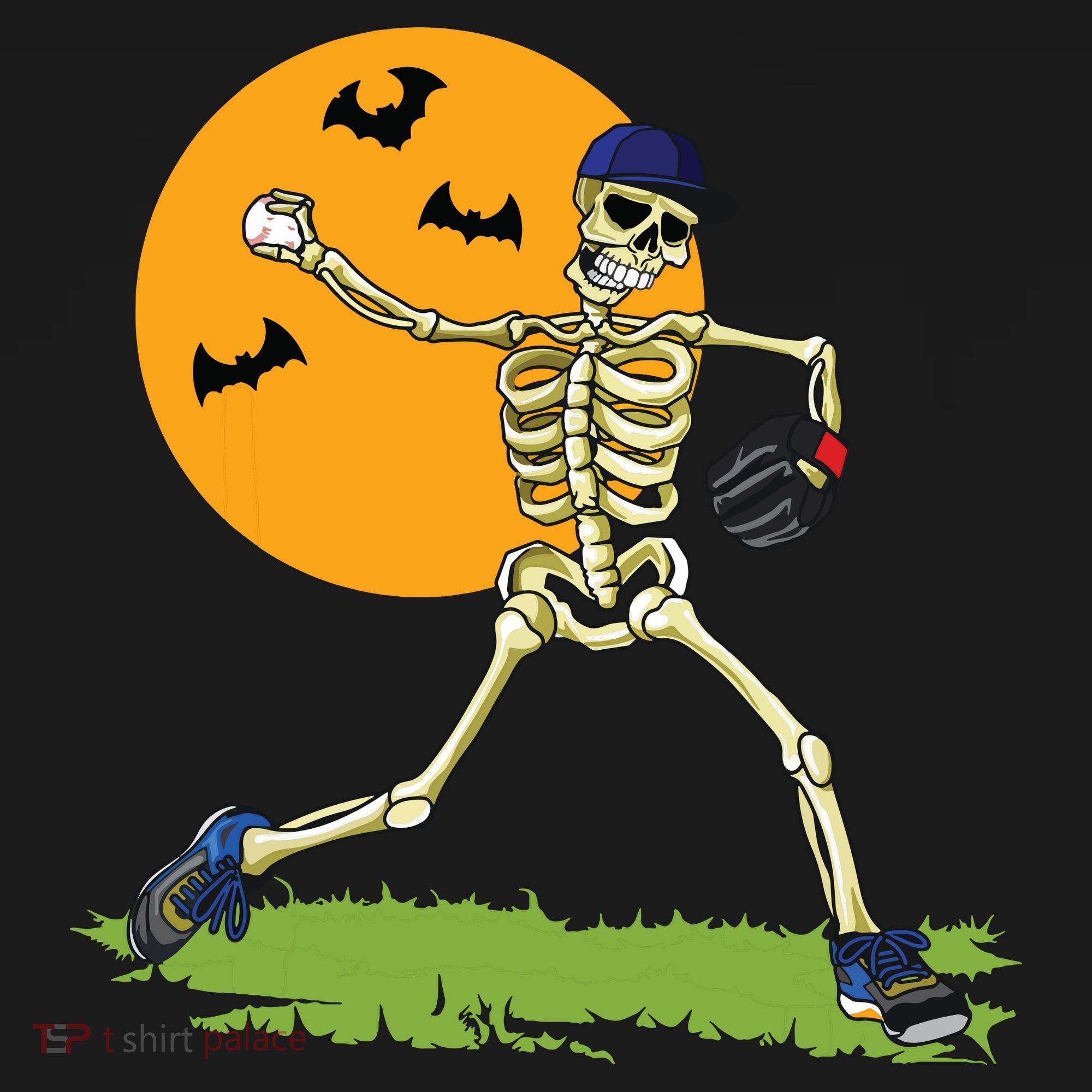 Baseball Skeleton Halloween Boy Baseball Halloween Backpack
