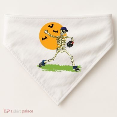 Baseball Skeleton Halloween Boy Baseball Halloween USA-Made Doggie Bandana