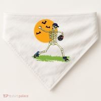 Baseball Skeleton Halloween Boy Baseball Halloween USA-Made Doggie Bandana thumb 0