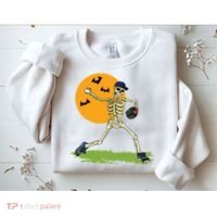Baseball Skeleton Halloween Boy Baseball Halloween Sweatshirt thumb 2