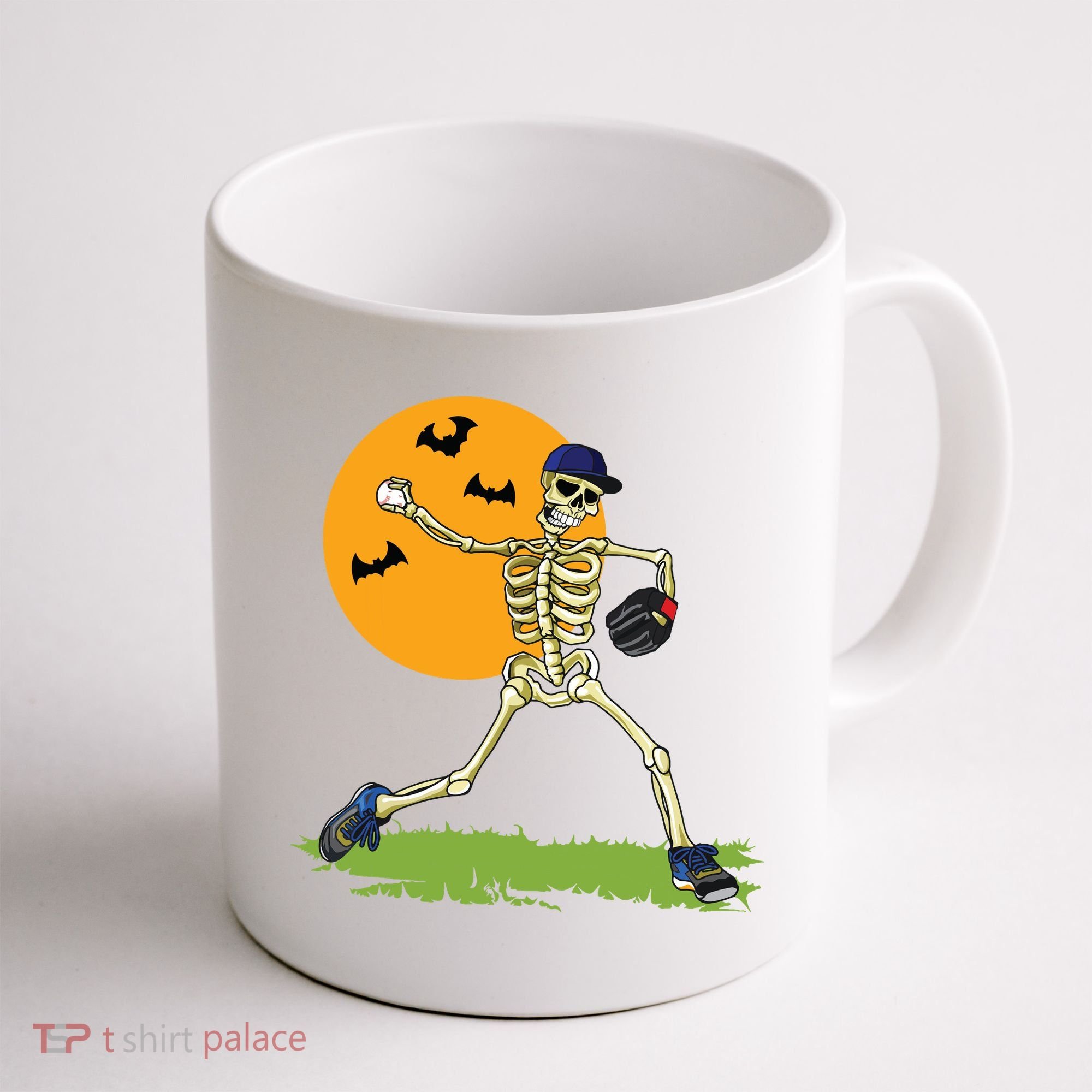 Baseball Skeleton Halloween Boy Baseball Halloween Coffee Mug