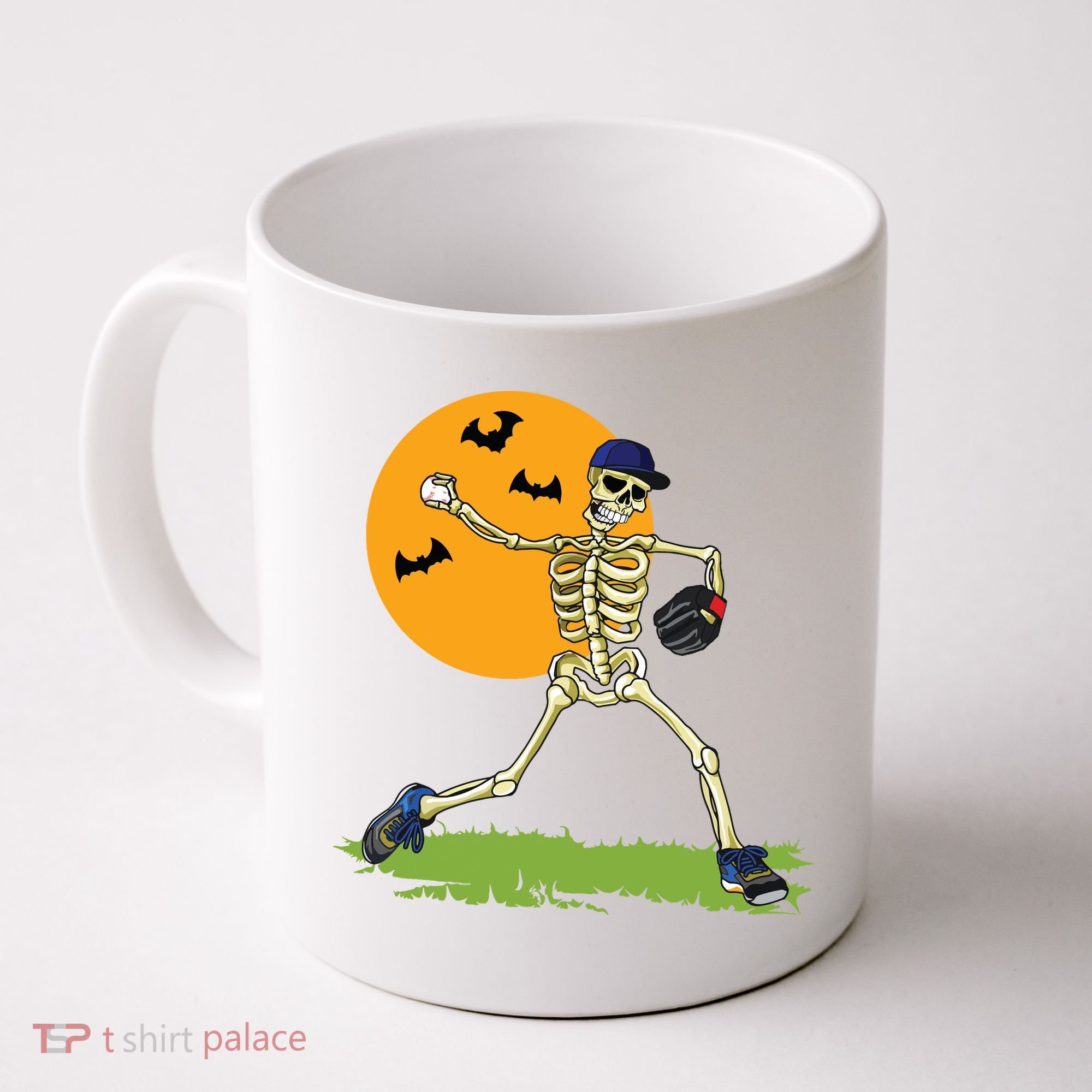Baseball Skeleton Halloween Boy Baseball Halloween Coffee Mug