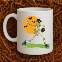 Baseball Skeleton Halloween Boy Baseball Halloween Coffee Mug thumb 2
