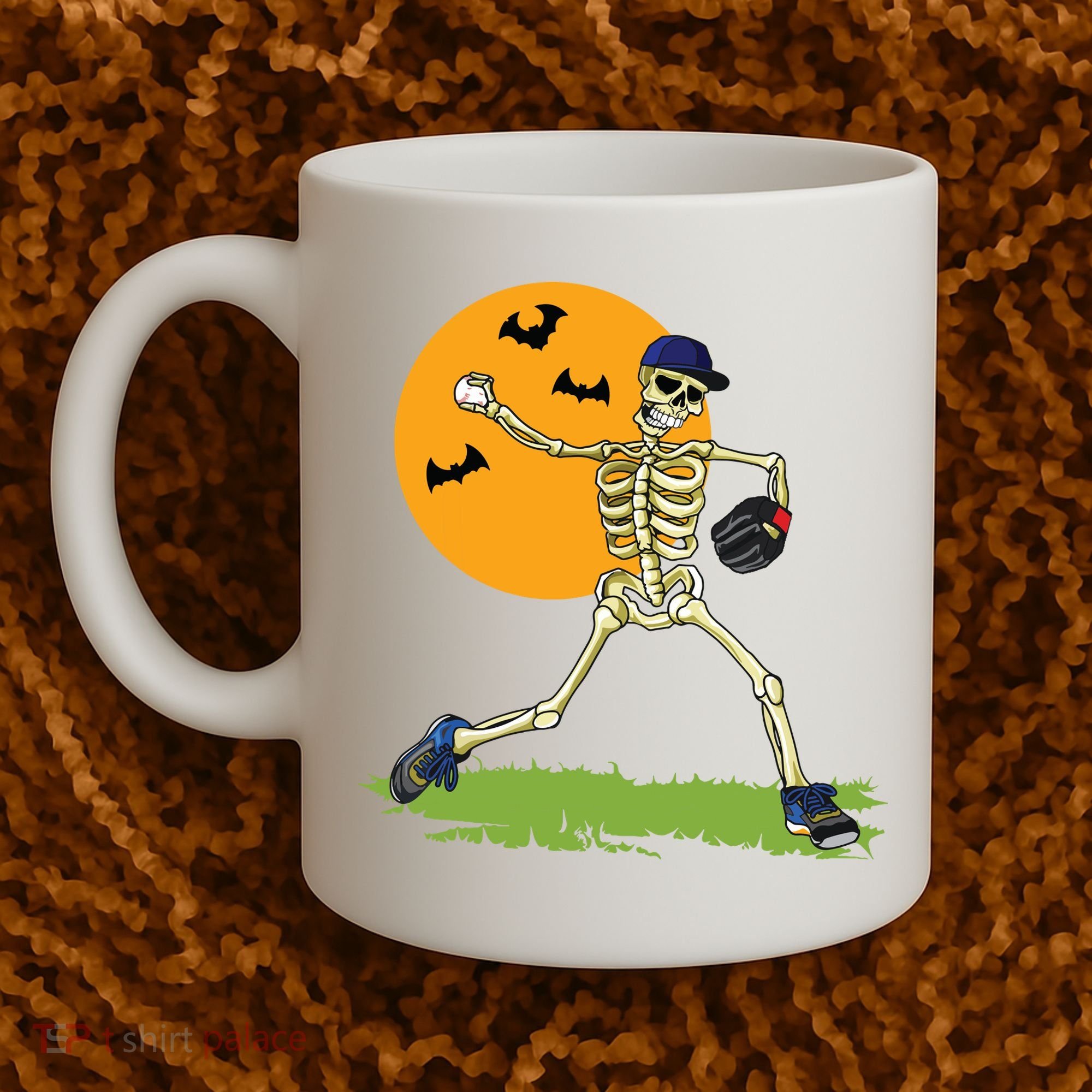 Baseball Skeleton Halloween Boy Baseball Halloween Coffee Mug