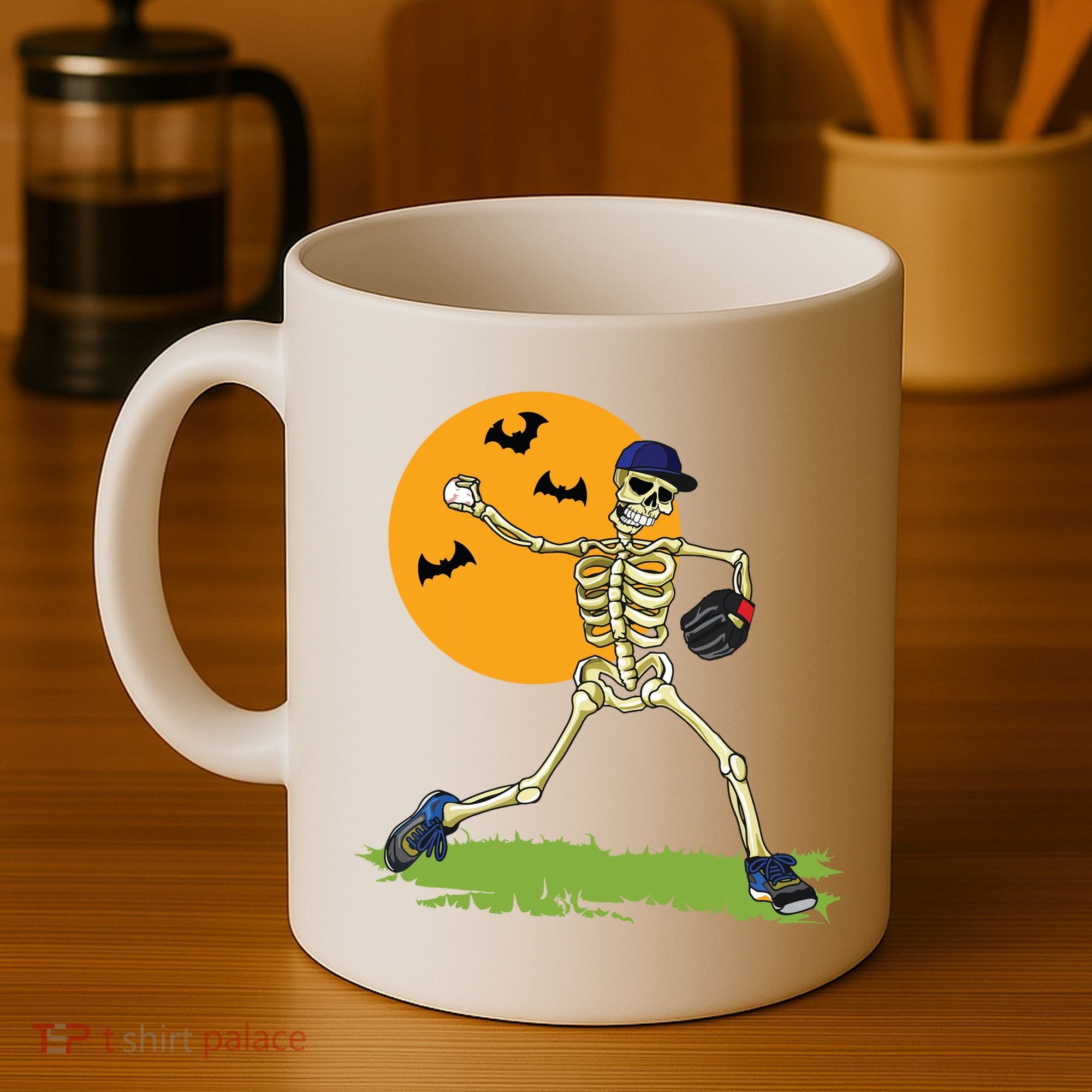 Baseball Skeleton Halloween Boy Baseball Halloween Coffee Mug