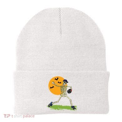 Baseball Skeleton Halloween Boy Baseball Halloween Beanie
