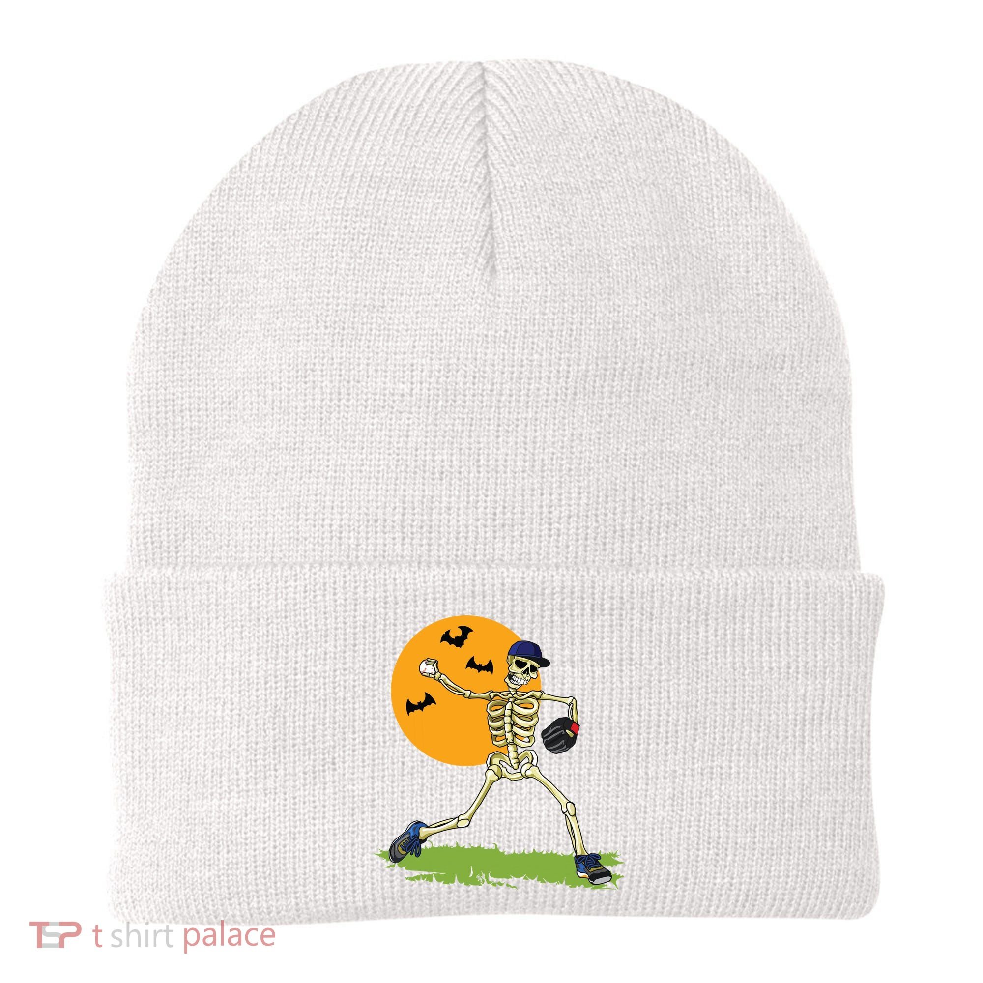 Baseball Skeleton Halloween Boy Baseball Halloween Beanie