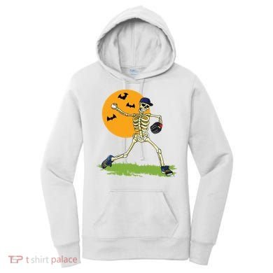 Baseball Skeleton Halloween Boy Baseball Halloween Women's Hoodie