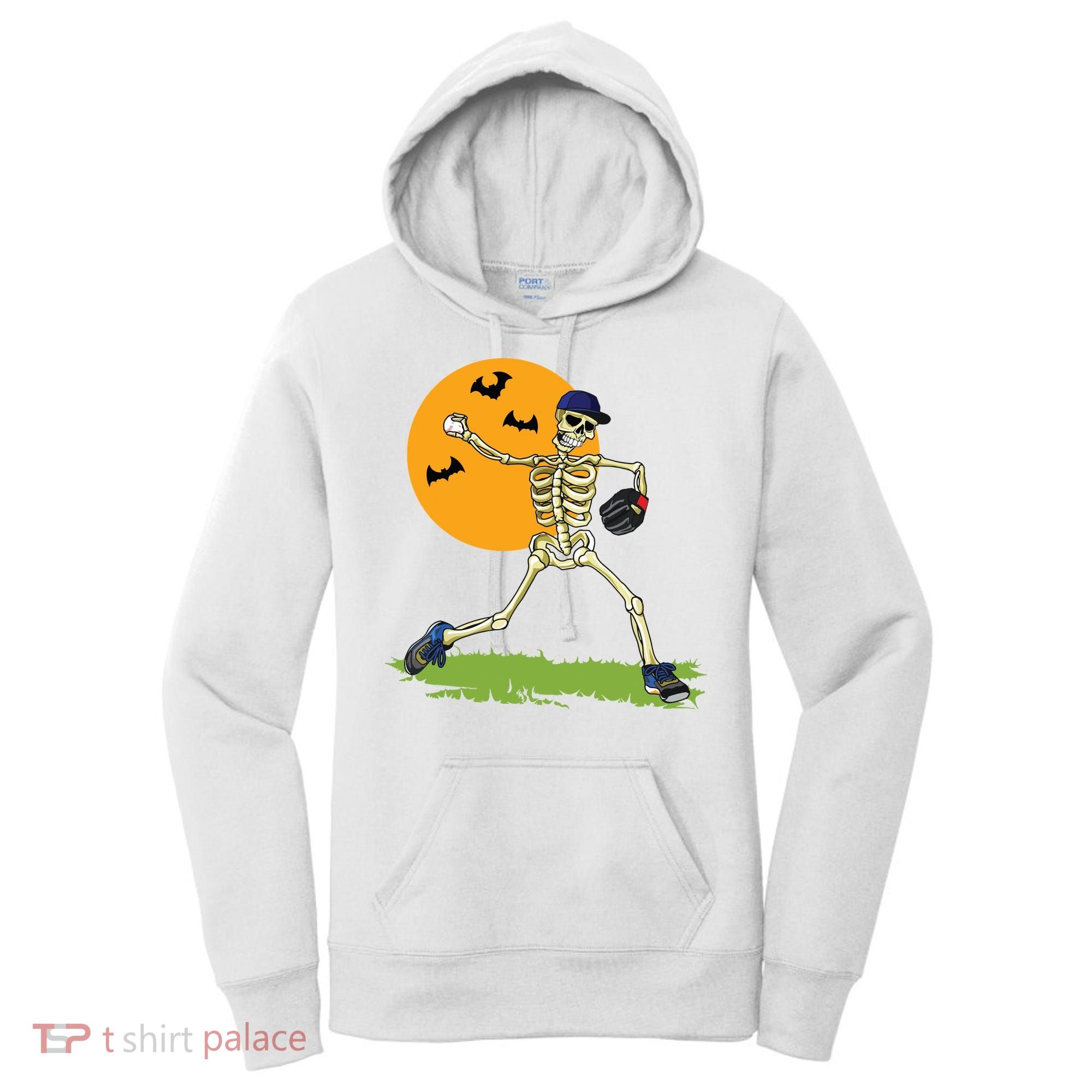 Baseball Skeleton Halloween Boy Baseball Halloween Women's Hoodie