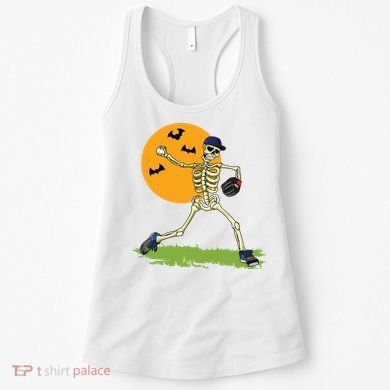 Baseball Skeleton Halloween Boy Baseball Halloween Women's Tank Top