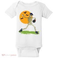 Baseball Skeleton Halloween Boy Baseball Halloween Baby Bodysuit thumb 0