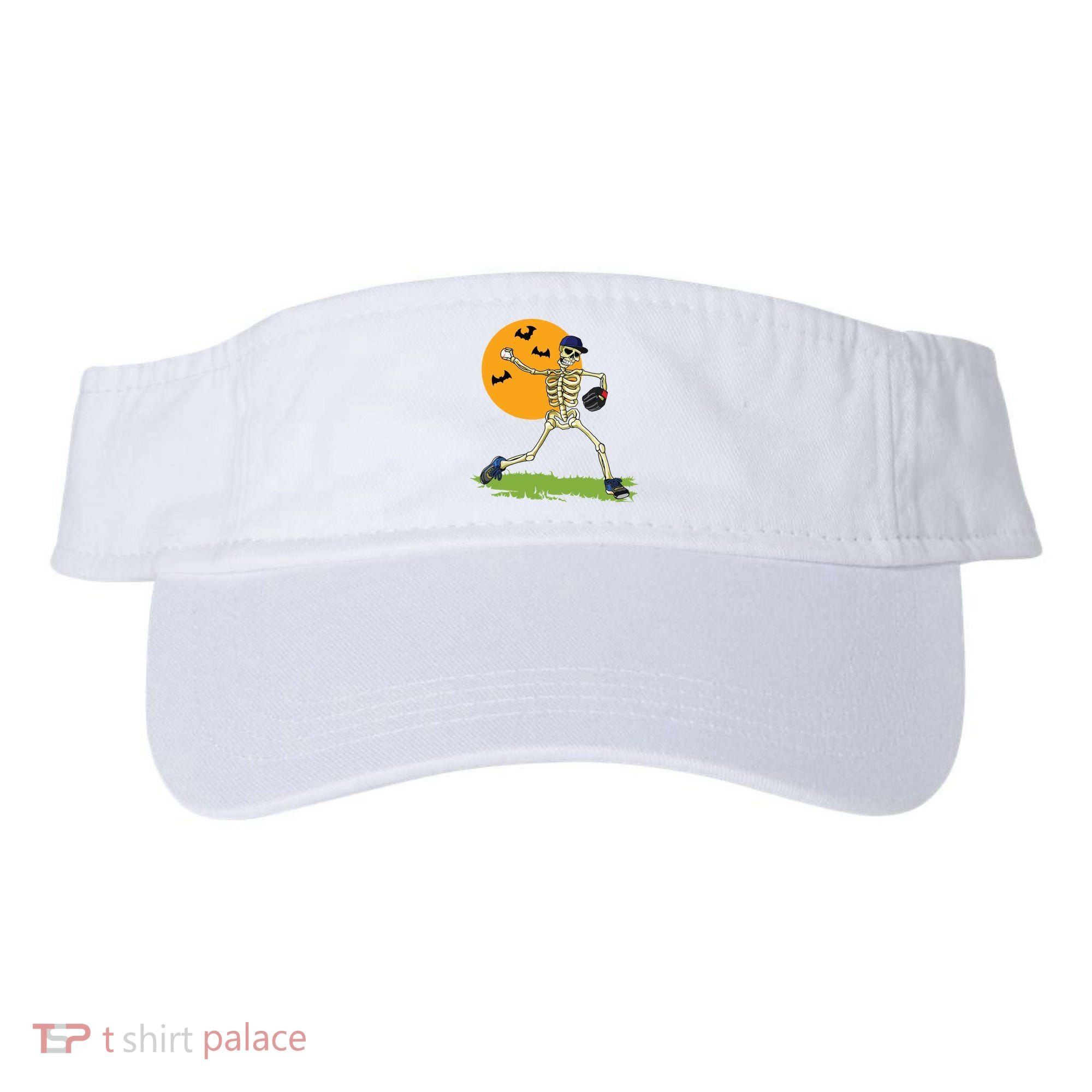 Baseball Skeleton Halloween Boy Baseball Halloween Visor