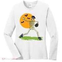 Baseball Skeleton Halloween Boy Baseball Halloween Women's Long Sleeve Shirt thumb 0