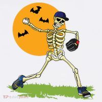 Baseball Skeleton Halloween Boy Baseball Halloween Kids Sweatshirt thumb 2