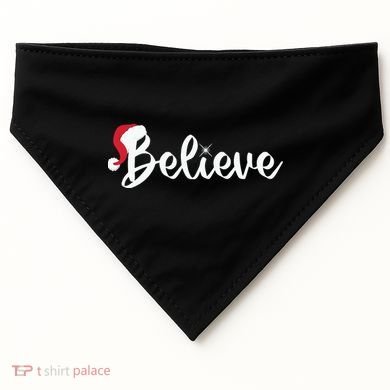 Believe Santa Hat Christmas Gift USA-Made Doggie Bandana