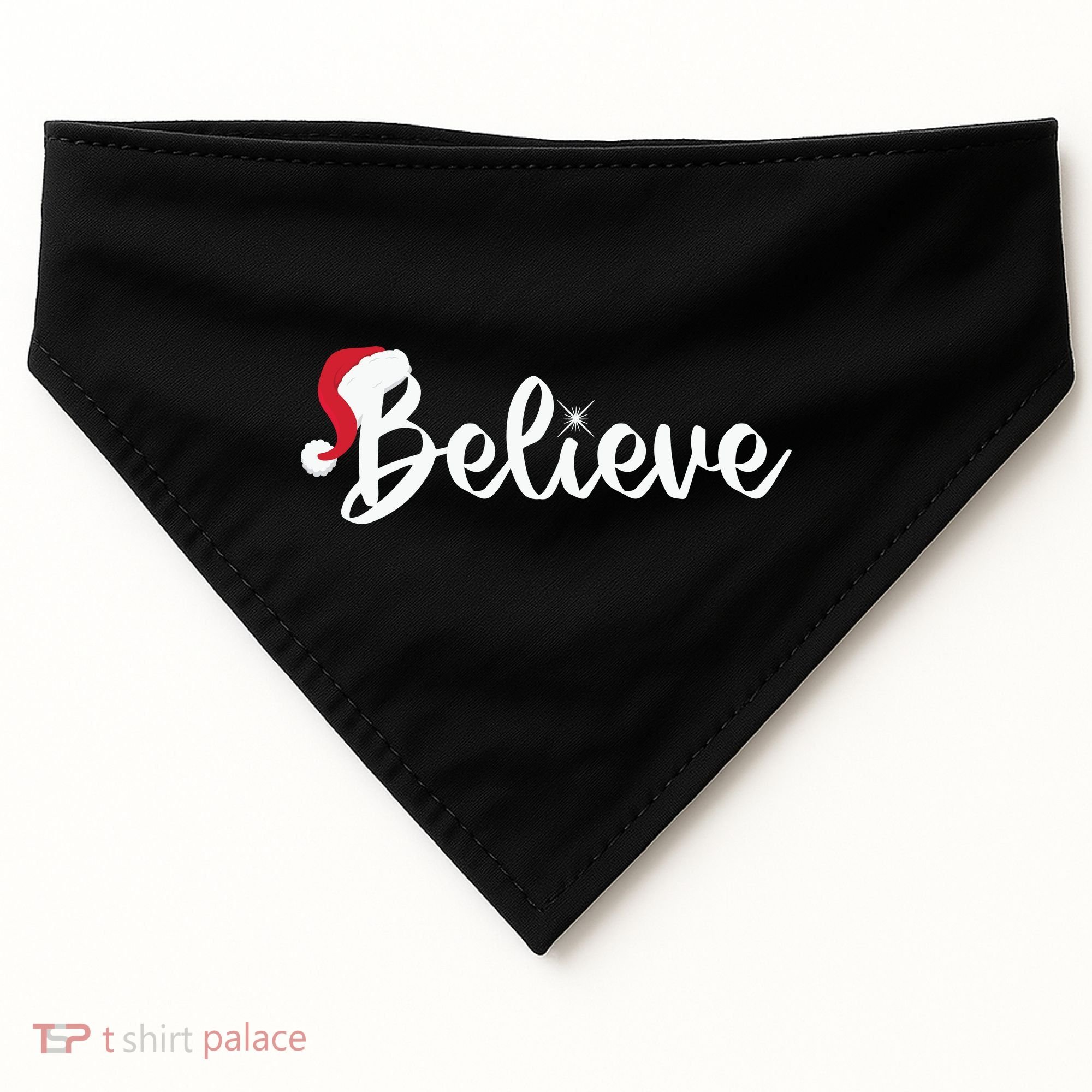 Believe Santa Hat Christmas Gift USA-Made Doggie Bandana