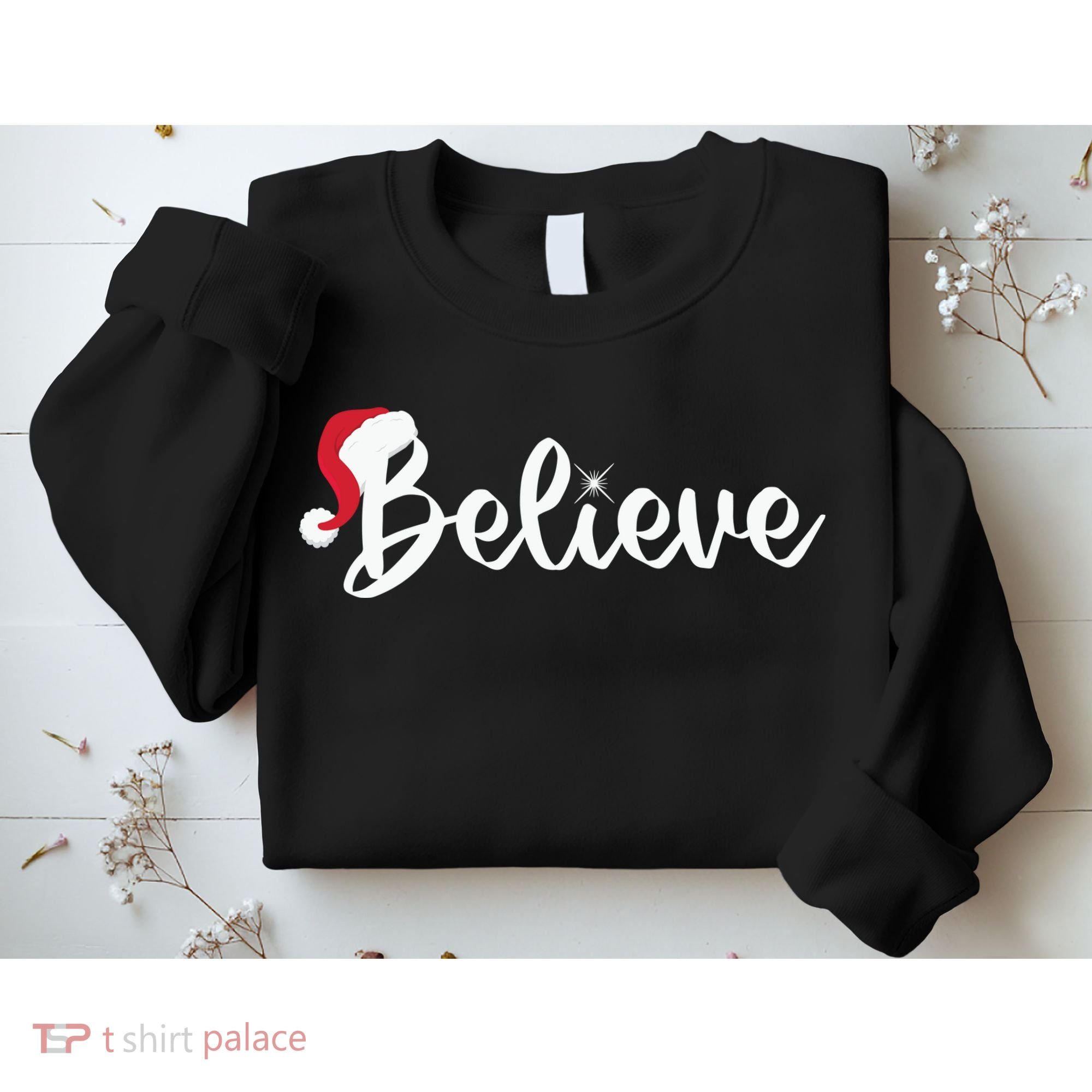 Believe Santa Hat Christmas Gift Sweatshirt