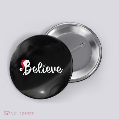 Believe Santa Hat Christmas Gift Button