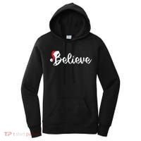 Believe Santa Hat Christmas Gift Women's Hoodie thumb 0