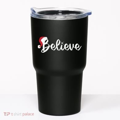 Believe Santa Hat Christmas Gift Tumbler