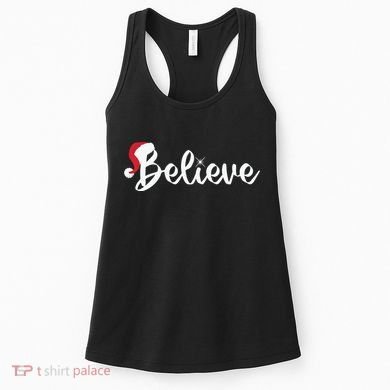 Believe Santa Hat Christmas Gift Women's Tank Top