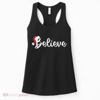 Believe Santa Hat Christmas Gift Women's Tank Top thumb 0