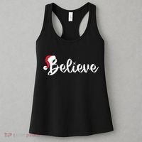 Believe Santa Hat Christmas Gift Women's Tank Top thumb 3