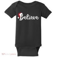 Believe Santa Hat Christmas Gift Baby Bodysuit thumb 0