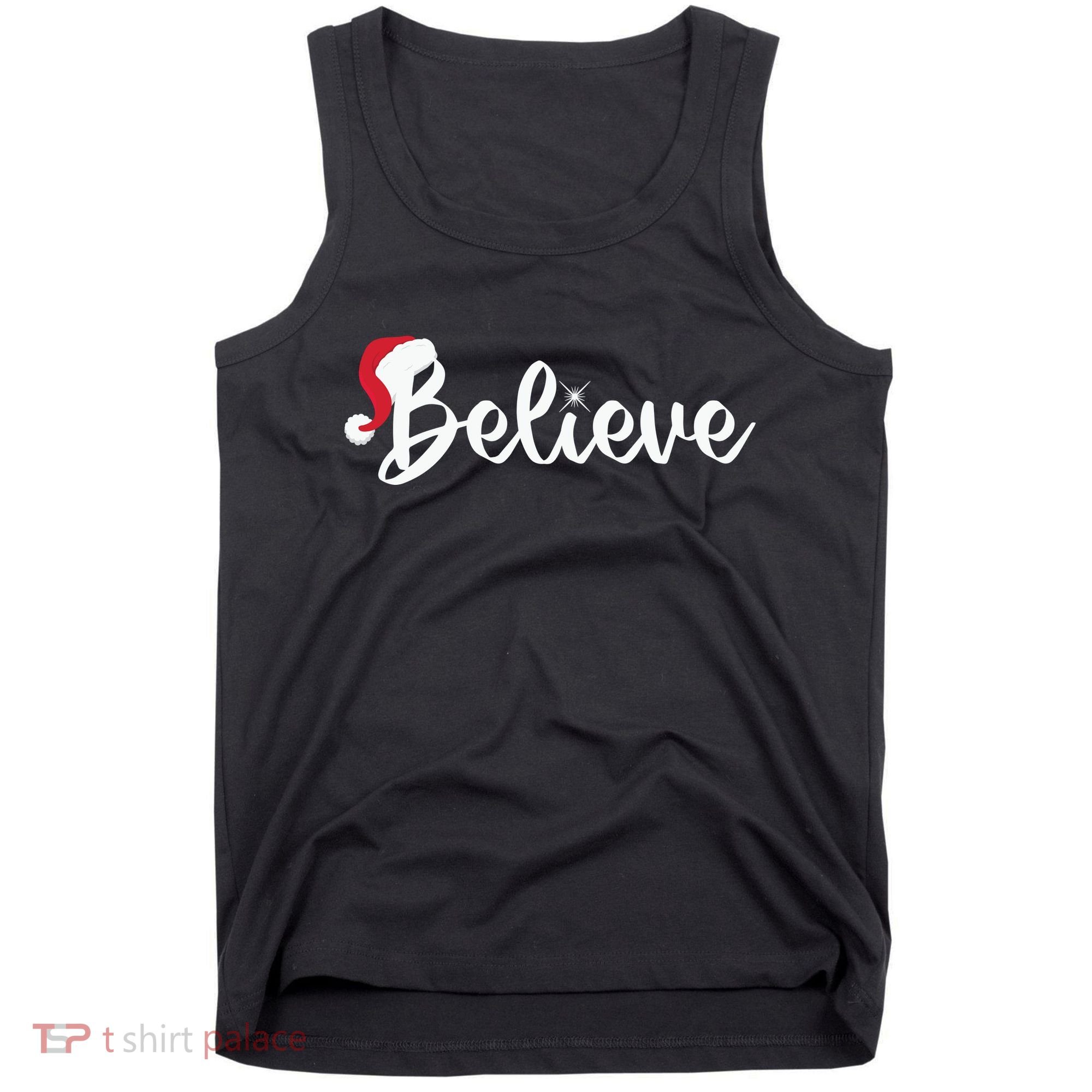 Believe Santa Hat Christmas Gift Tank Top
