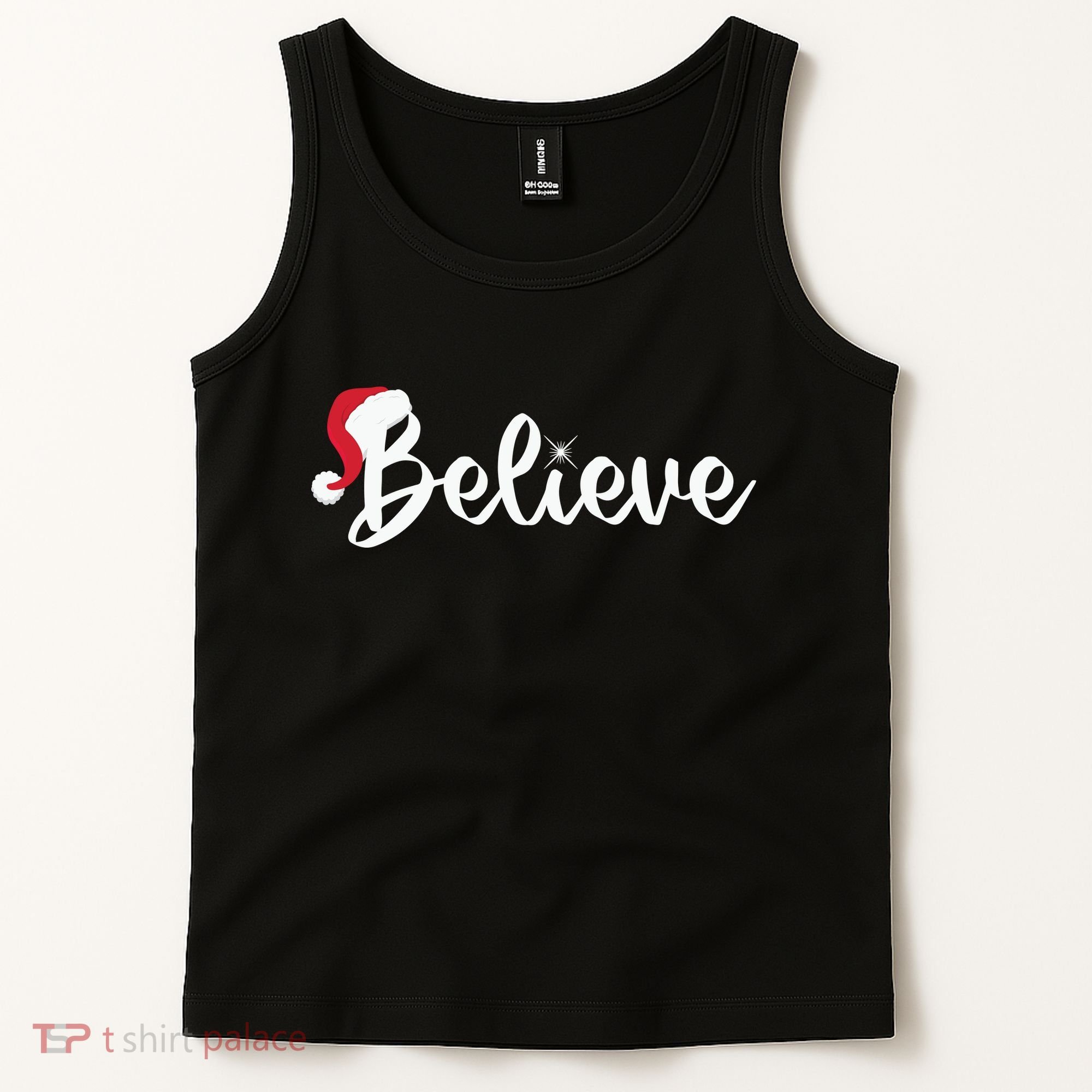 Believe Santa Hat Christmas Gift Tank Top