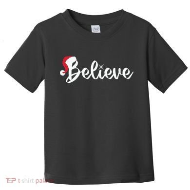 Believe Santa Hat Christmas Gift Toddler T-Shirt