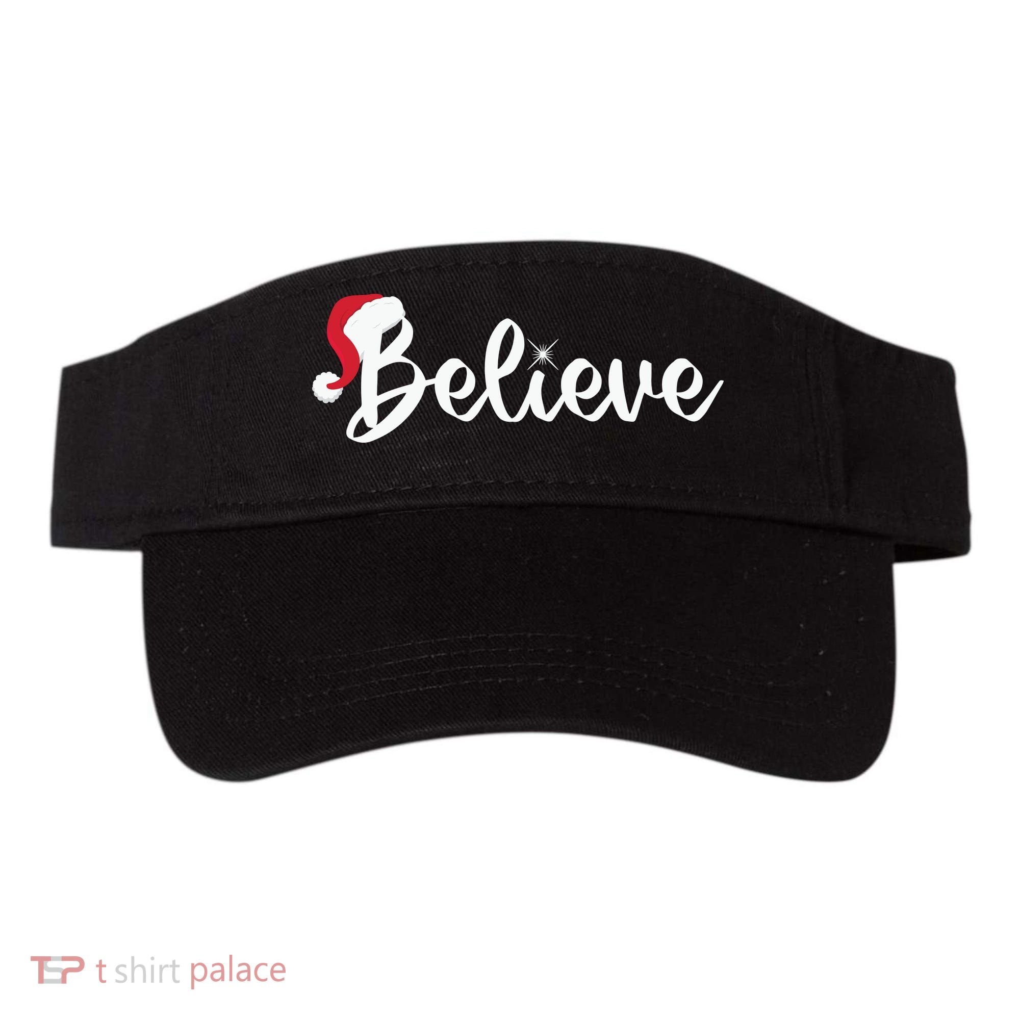 Believe Santa Hat Christmas Gift Visor