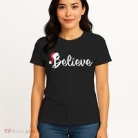 Believe Santa Hat Christmas Gift Women's T-Shirt thumb 4