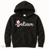 Believe Santa Hat Christmas Gift Kids Hoodie thumb 0
