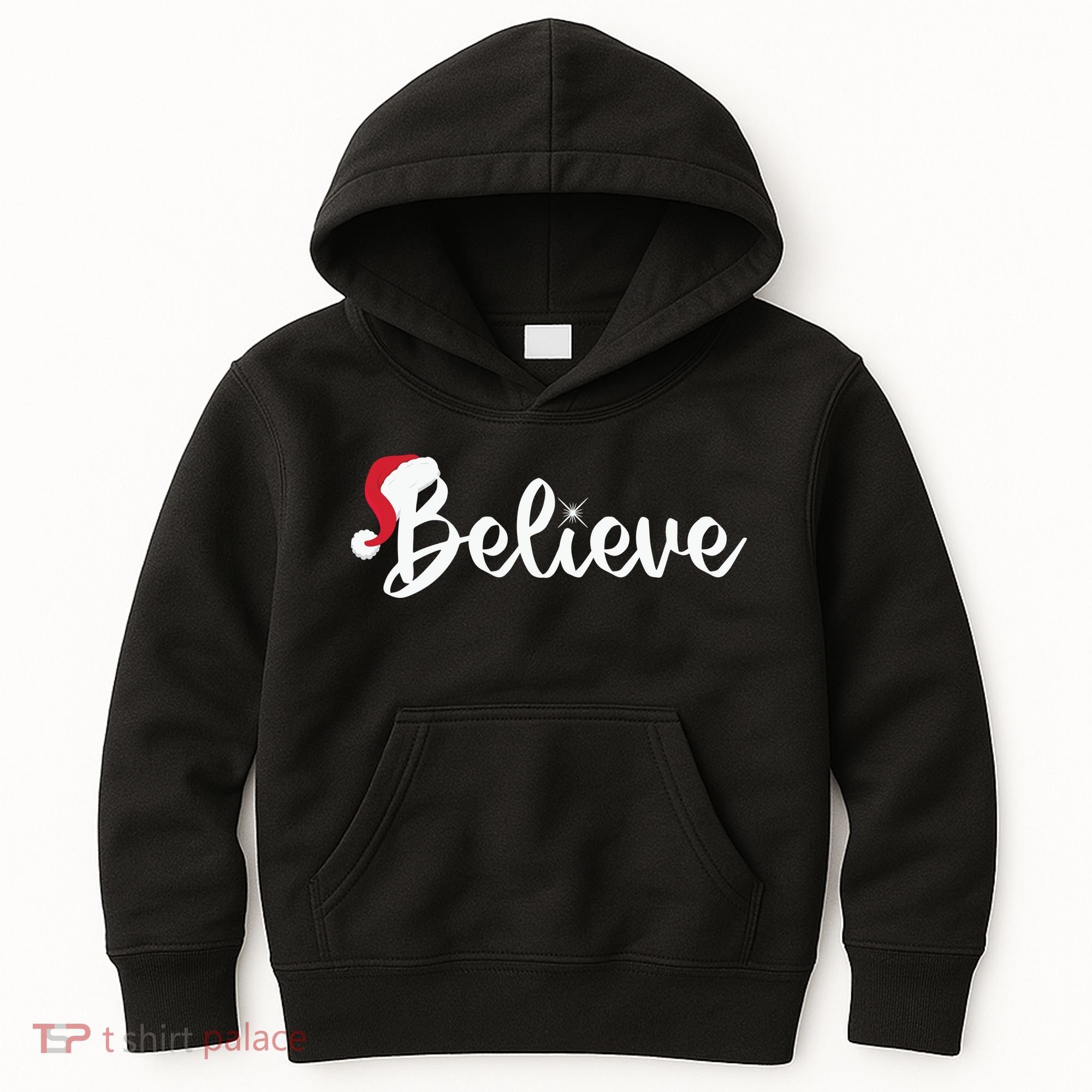 Believe Santa Hat Christmas Gift Kids Hoodie
