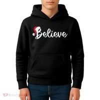 Believe Santa Hat Christmas Gift Kids Hoodie thumb 4