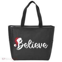 Believe Santa Hat Christmas Gift Tote Bag thumb 0