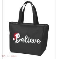 Believe Santa Hat Christmas Gift Tote Bag thumb 3