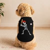 Baseball Skeleton Halloween Skeleton Playing Baseball Doggie Tank thumb 2