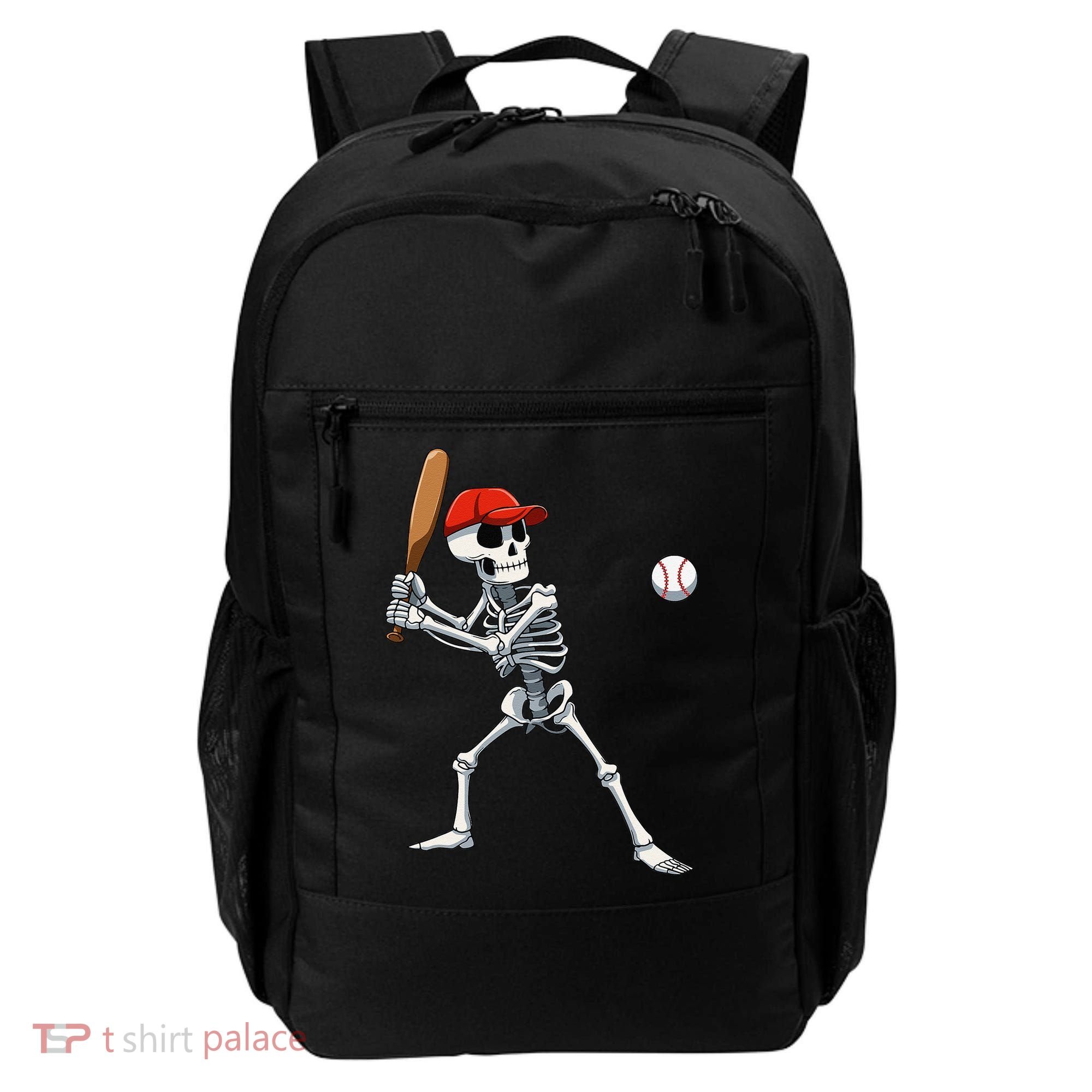 Baseball Skeleton Halloween Skeleton Playing Baseball Backpack