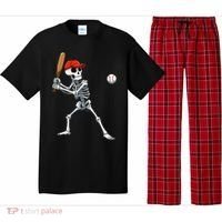 Baseball Skeleton Halloween Skeleton Playing Baseball Pajama Set thumb 0
