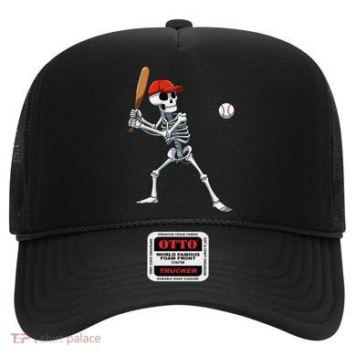 Baseball Skeleton Halloween Skeleton Playing Baseball Hat