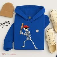 Baseball Skeleton Halloween Skeleton Playing Baseball Hoodie thumb 4